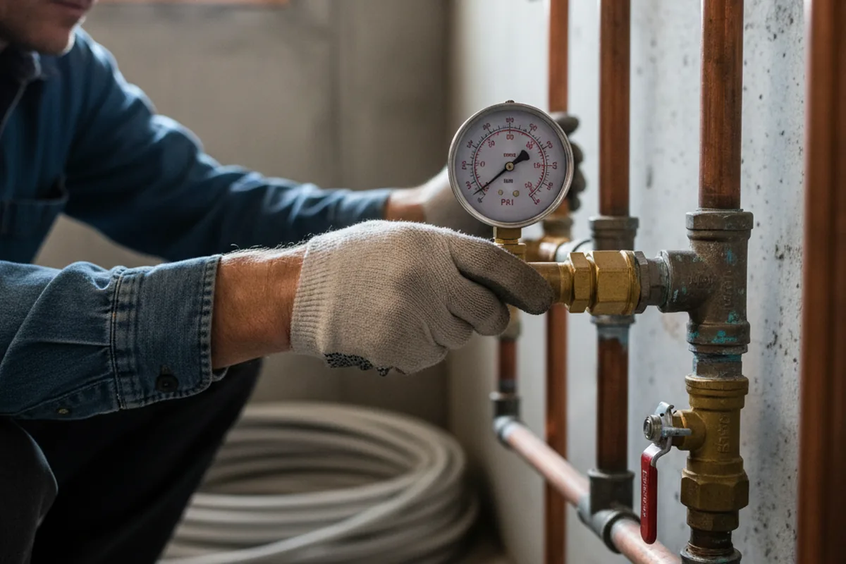 Pressure testing a repaired line during Water Line Repair in Sand Coulee